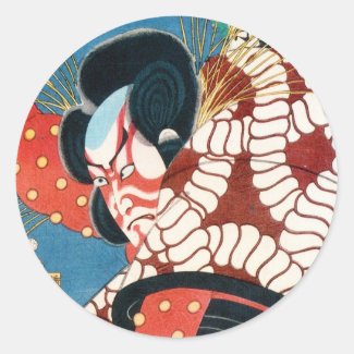Classic vintage japanese kabuki samurai Utagawa Stickers