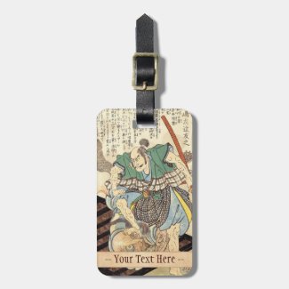 Classic Vintage Japanese Samurai Warrior General Tag For Bags