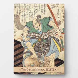Classic Vintage Japanese Samurai Warrior General Display Plaque