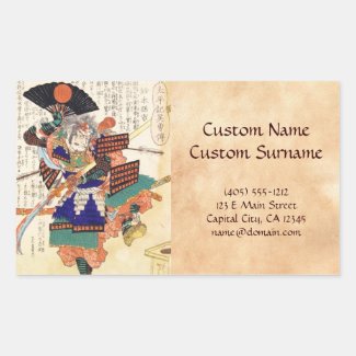 Classic Vintage Japanese Samurai Warrior General Rectangle Stickers