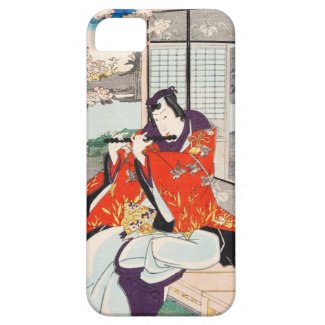 Classic vintage japanese ukiyo-e flute player art iPhone 5 cases