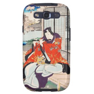 Classic vintage japanese ukiyo-e flute player art samsung galaxy SIII cover