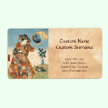 Classic vintage japanese ukiyo-e geisha Utagawa labels