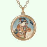Classic vintage japanese ukiyo-e geisha Utagawa necklaces