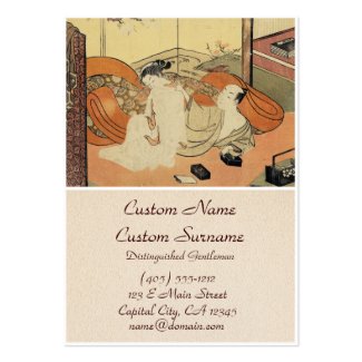Classic vintage japanese ukiyo-e oiran art business card template