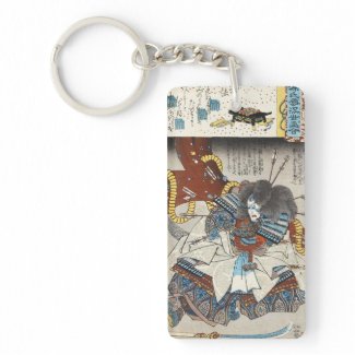 Classic vintage japanese ukiyo-e samurai Utagawa Rectangle Acrylic Keychain