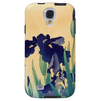 Classic vintage japanese ukiyo-e violet irises art samsung galaxy s4 cases