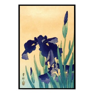 Classic vintage japanese ukiyo-e violet irises art poster