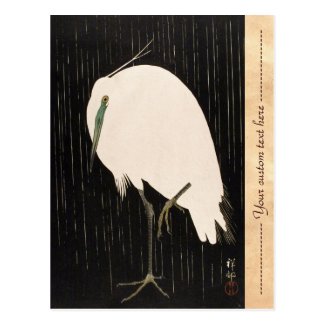 Classic vintage japanese ukiyo-e white crane art post card