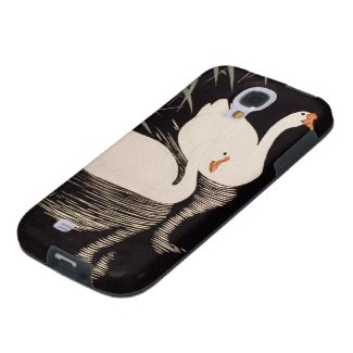 Classic vintage japanese ukiyo-e white swan pond galaxy s4 cases