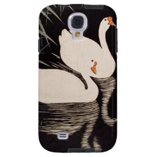 Classic vintage japanese ukiyo-e white swan pond galaxy s4 cases