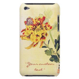 Classic vintage ukiyo-e chrysanthemum butterfly iPod touch case