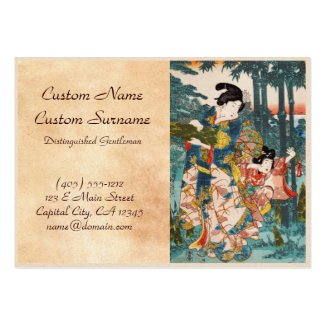 Classic vintage ukiyo-e geisha and child Utagawa Business Cards