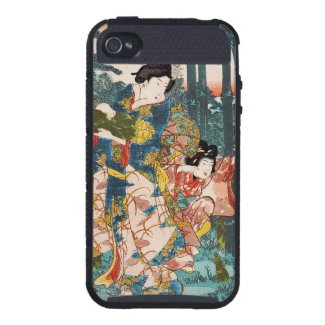 Classic vintage ukiyo-e geisha and child Utagawa iPhone 4 Covers