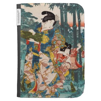 Classic vintage ukiyo-e geisha and child Utagawa Kindle Cover