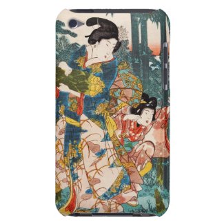 Classic vintage ukiyo-e geisha and child Utagawa iPod Touch Cases
