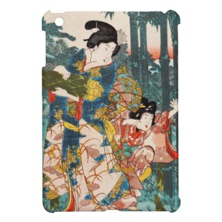 Classic vintage ukiyo-e geisha and child Utagawa iPad Mini Cover