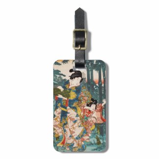 Classic vintage ukiyo-e geisha and child Utagawa Tag For Bags