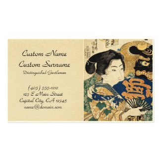 Classic vintage ukiyo-e geisha with fan Utagawa Business Cards