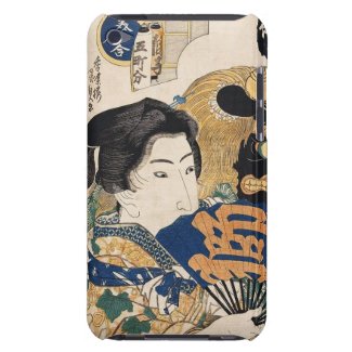 Classic vintage ukiyo-e geisha with fan Utagawa iPod Touch Case-Mate Case