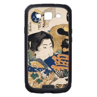 Classic vintage ukiyo-e geisha with fan Utagawa Samsung Galaxy S3 Cases
