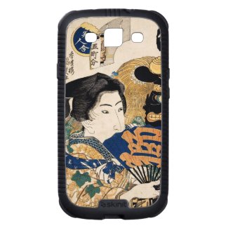 Classic vintage ukiyo-e geisha with fan Utagawa Samsung Galaxy S3 Cases