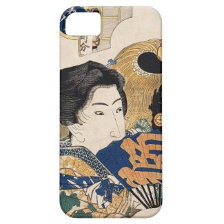 Classic vintage ukiyo-e geisha with fan Utagawa iPhone 5 Covers