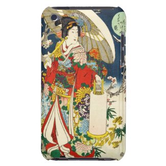 Classic vintage ukiyo-e geisha with umbrella iPod Case-Mate cases