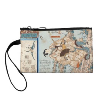 Classic vintage ukiyo-e japanese samurai Utagawa Change Purse