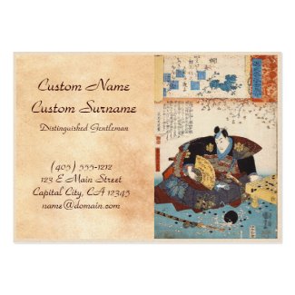 Classic vintage ukiyo-e japanese samurai Utagawa Business Card Template