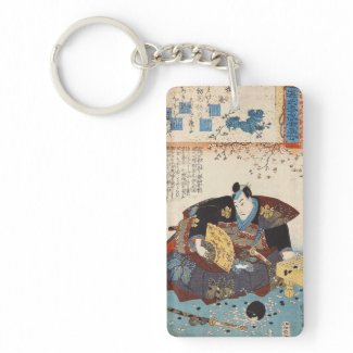 Classic vintage ukiyo-e japanese samurai Utagawa Rectangle Acrylic Key Chain