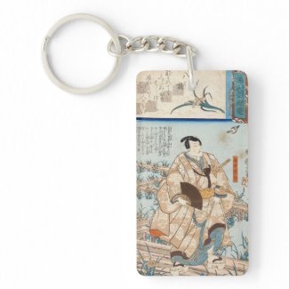 Classic vintage ukiyo-e japanese samurai Utagawa Rectangular Acrylic Key Chains