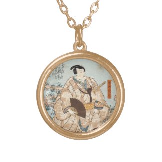 Classic vintage ukiyo-e japanese samurai Utagawa Personalized Necklace