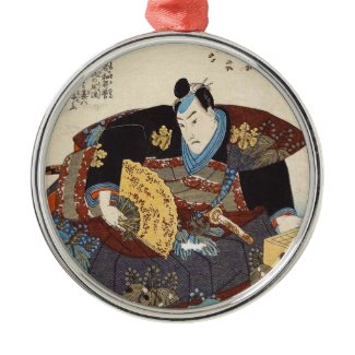 Classic vintage ukiyo-e japanese samurai Utagawa Christmas Tree Ornament