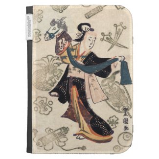 Classic vintage ukiyo-e japanese woman and puppet kindle 3G cover