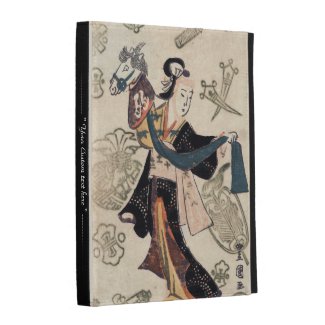 Classic vintage ukiyo-e japanese woman and puppet iPad folio covers