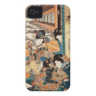 Classic vintage ukiyo-e three geishas Utagawa art Case-Mate iPhone 4 Cases