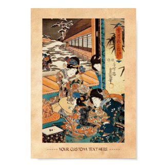 Classic vintage ukiyo-e three geishas Utagawa art Poster