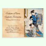 Classic vintage ukiyo-e two geishas Utagawa art business cards