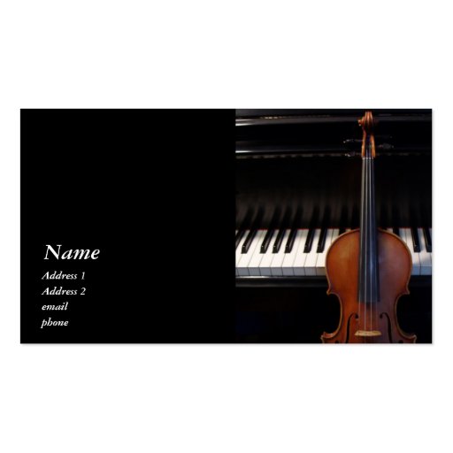 Classic Violin / Viola and Piano Business Card (front side)