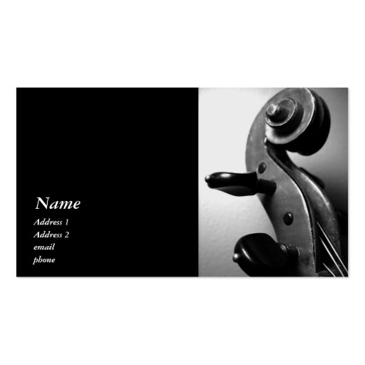 Classic Violin / Viola Scroll Business Card (front side)