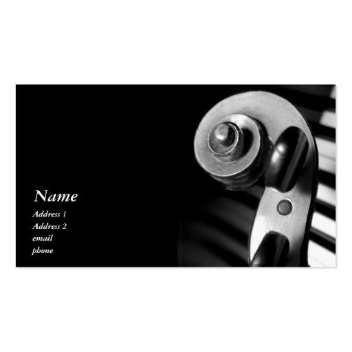 Classic Violin / Viola Scroll Business Card (front side)