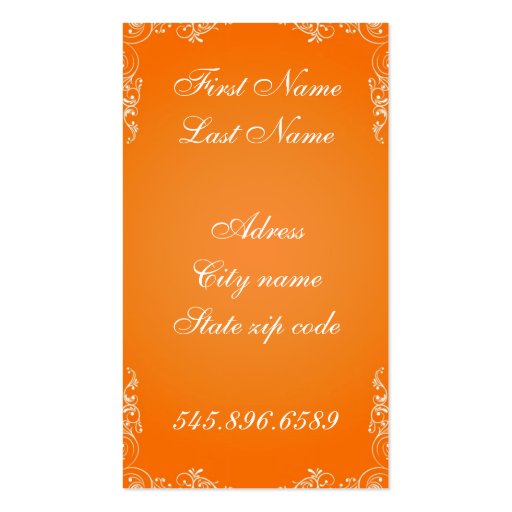 Classic visit card business card (back side)