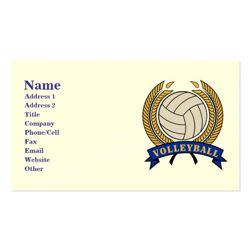 Classic Volleyball Design Business Cards