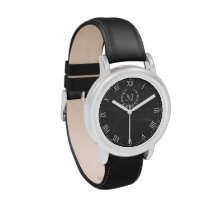 Classic Watch Face in Chalkboard with Monogram at Zazzle