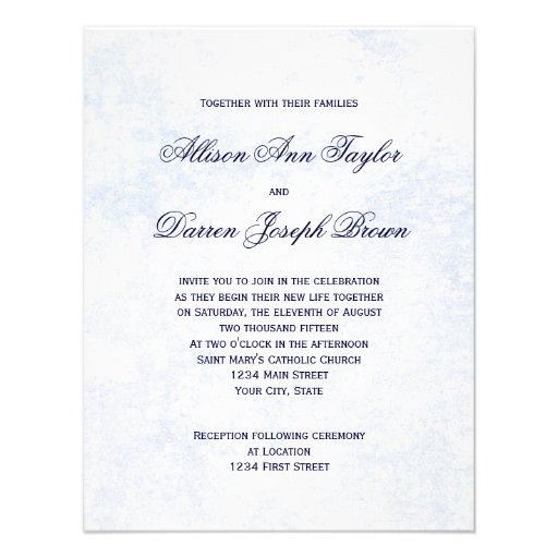 Classic Wedding Invitations in Blue