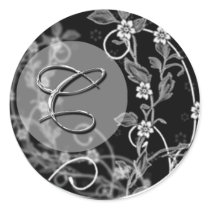 Classic Wedding Monogram Round Sticker