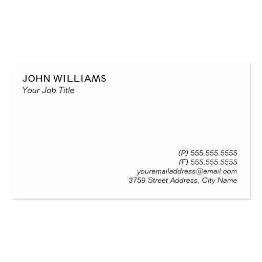 Classic White Business Card With Logo (back side)