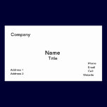 Classic White Business Cards Template business cards