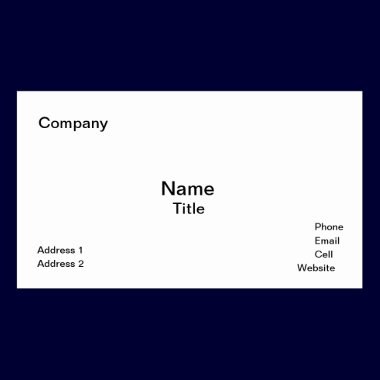 Classic White Business Cards Template business cards